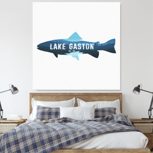 Lake Gaston North Carolina Virginia Fish Canvas Afdruk (Insitu (Slaapkamer))