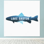 Lake Gaston North Carolina Virginia Fish Canvas Afdruk (Insitu (Houten vloer))