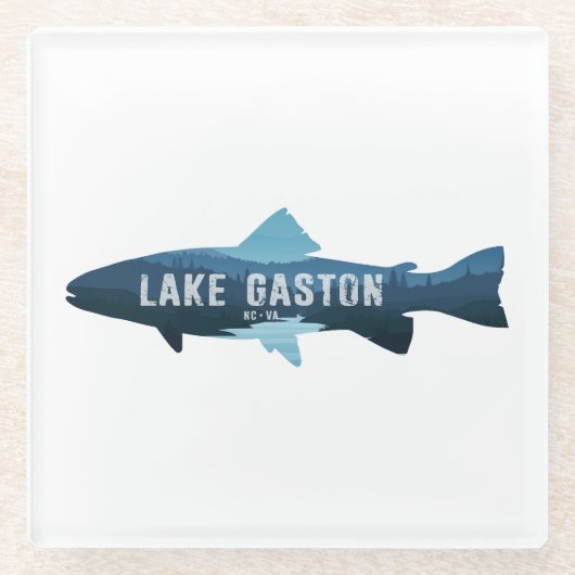 Lake Gaston North Carolina Virginia Fish Glazen Onderzetter (Voorkant)