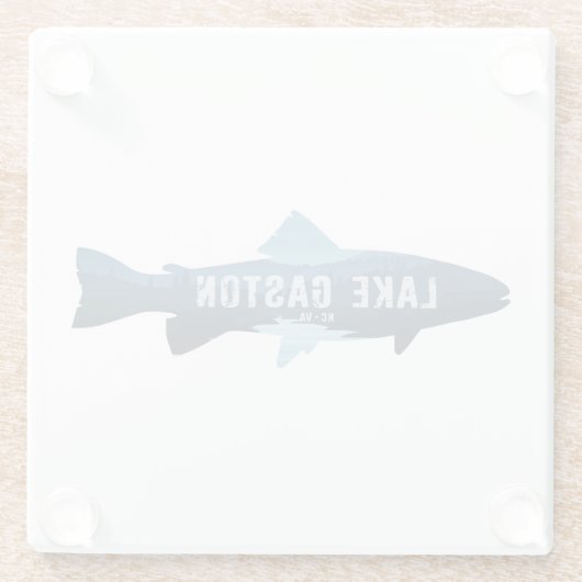 Lake Gaston North Carolina Virginia Fish Glazen Onderzetter (Achterkant)