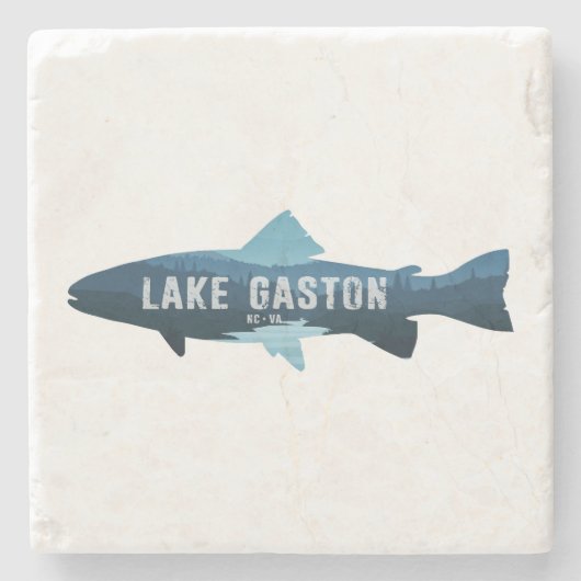 Lake Gaston North Carolina Virginia Fish Stenen Onderzetter (Voorkant)
