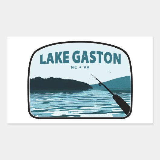 Lake Gaston North Carolina Virginia Gevist Rod Rechthoekige Sticker (Voorkant)
