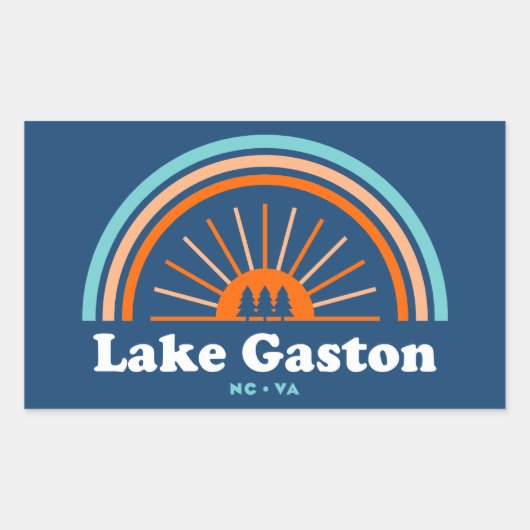 Lake Gaston North Carolina Virginia Rainbow Rechthoekige Sticker (Voorkant)