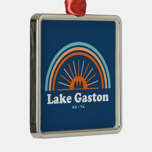 Lake Gaston North Carolina Virginia Regenboog Metalen Ornament (Rechts)