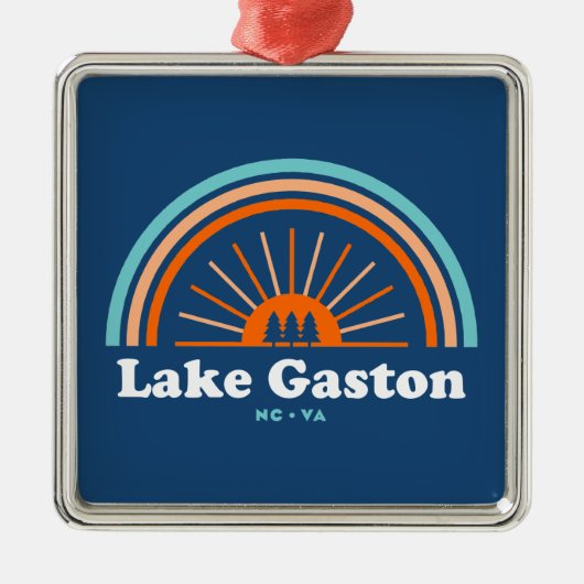 Lake Gaston North Carolina Virginia Regenboog Metalen Ornament (Voorkant)