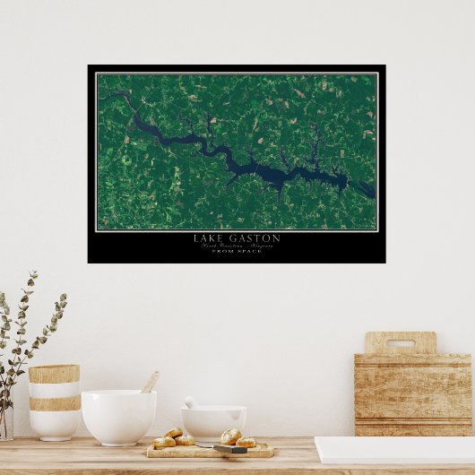 Lake Gaston North Carolina - Virginia Satellite Poster (Keuken)