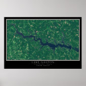 Lake Gaston North Carolina - Virginia Satellite Poster (Voorkant)