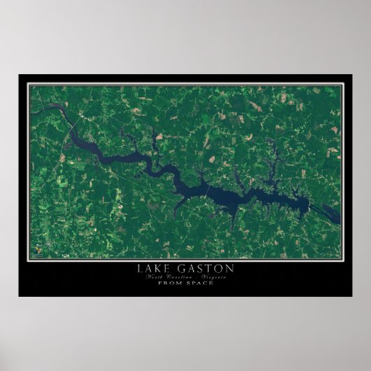 Lake Gaston North Carolina - Virginia Satellite Poster (Voorkant)