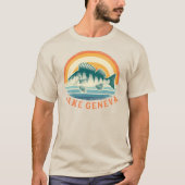 Lake Geneva Perch Fishing Sunrise to Sunset T-shirt (Voorkant)