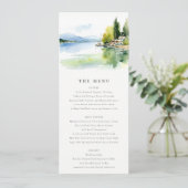 Lake Geneva Switzerland Landscape Wedding Menu  Kaart (Staand voorkant)