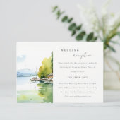 Lake Geneva Switzerland Scape Wedding Reception Informatiekaartje (Staand voorkant)