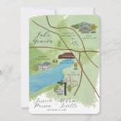 Lake Geneva Trouwweekend Kaart Details (Voorkant)