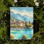 Lake Geneva Waterverf Briefkaart