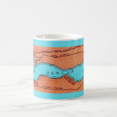 Lake Geneva WI Blue Vintage Map Mug Koffiemok (Center)