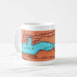 Lake Geneva Wisconsin  kaart Koffiemok