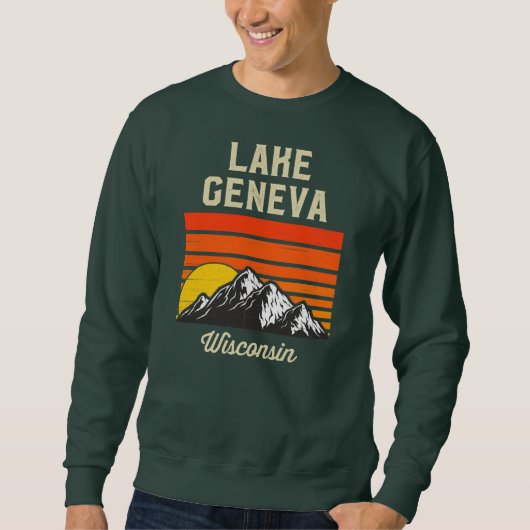 Lake Geneva Wisconsin Retro City State USA  Trui (Voorkant)