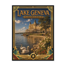 Lake Geneva Wisconsin Vintage Art Deco Gouden Tijd