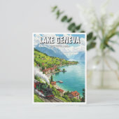 Lake Geneva Zwitserland Reizen Briefkaart (Staand voorkant)