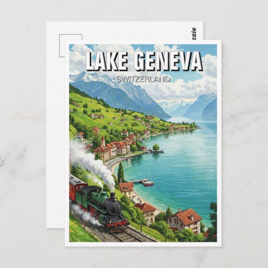 Lake Geneva Zwitserland Reizen Briefkaart (Voorkant / Achterkant)