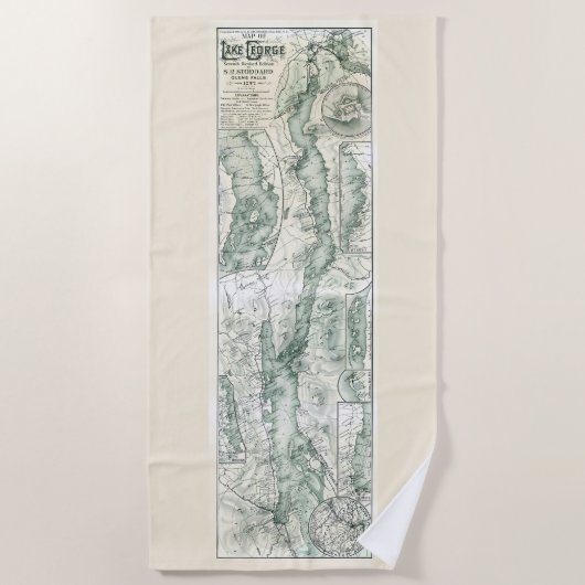 Lake George Beach Handdoek – Stoddard Map Editie (Voorkant)