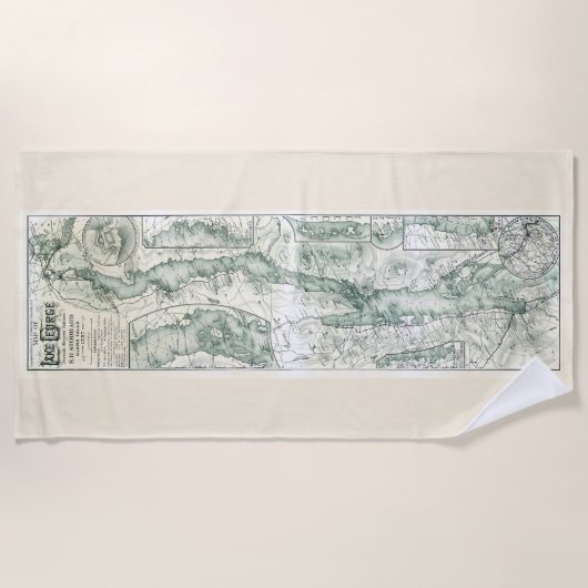Lake George Beach Towel – Stoddard Map Edition Strandlaken (Voorkant)