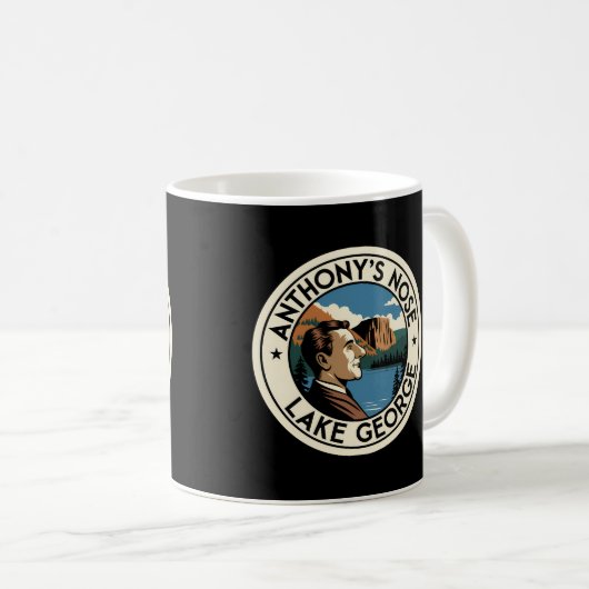 Lake George Coffee Mok Anthonys Nose Zwarte Mok (Voorkant rechts)