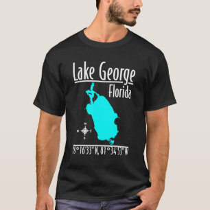 Lake George Florida Kaart Coördinaten T-Shirt