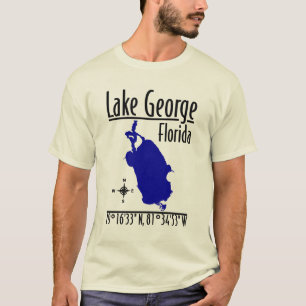 Lake George Florida Kaart Coördinaten T-Shirt