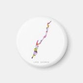 Lake George Minimalist Silhouette Map Magnet (Voorkant)