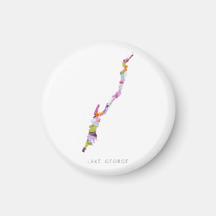 Lake George Minimalist Silhouette Map Magnet