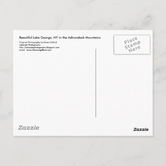 Lake George, N.Y. Briefkaart - Gepersonaliseerd (Achterkant)