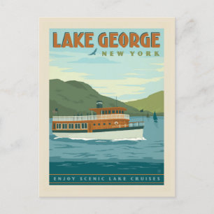 Lake George, New York    boot Briefkaart