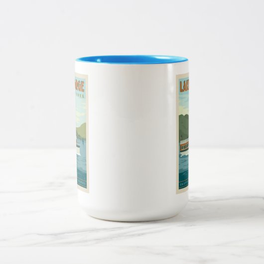 Lake George, New York |  boot Tweekleurige Koffiemok (Center)