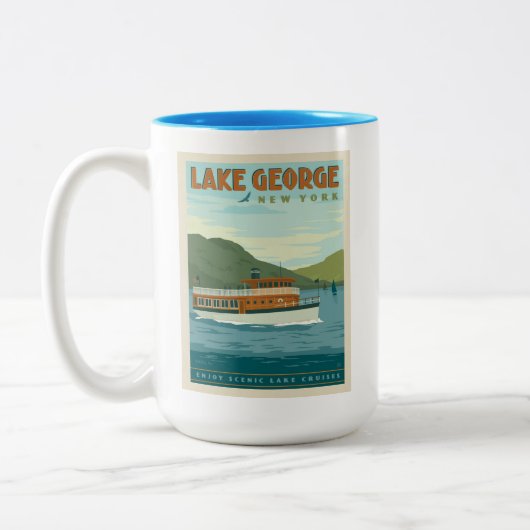 Lake George, New York |  boot Tweekleurige Koffiemok (Links)