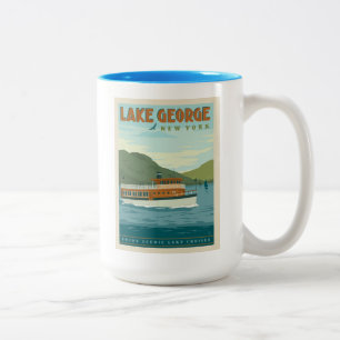 Lake George, New York    boot Tweekleurige Koffiemok