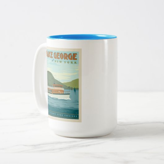 Lake George, New York | boot Tweekleurige Koffiemok (Voorkant links)