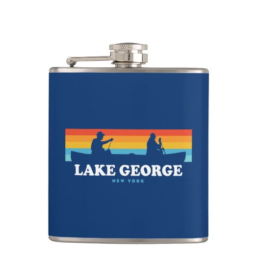 Lake George, New York Canoe Heupfles (Voorkant)