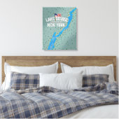 Lake George New York Kaart Canvas Afdruk (Insitu (Slaapkamer))