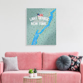 Lake George New York Kaart Canvas Afdruk (Insitu (Woonkamer))