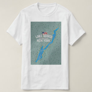Lake George New York Kaart T-shirt