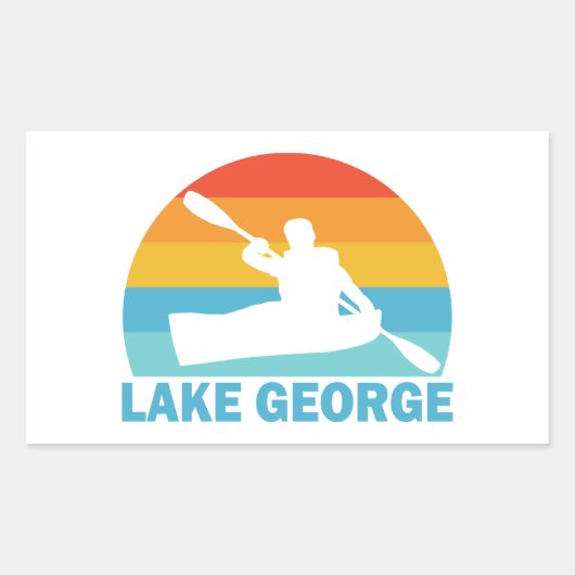 Lake George New York Kayak Rechthoekige Sticker (Voorkant)