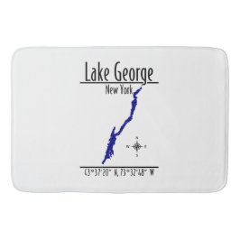 Lake George New York Kustlijn Kaart Coördinaten Badmat