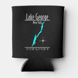Lake George New York Kustlijn Kaart Coördinaten Blikjeskoeler