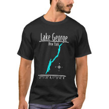 Lake George New York Kustlijn Kaart Coördinaten