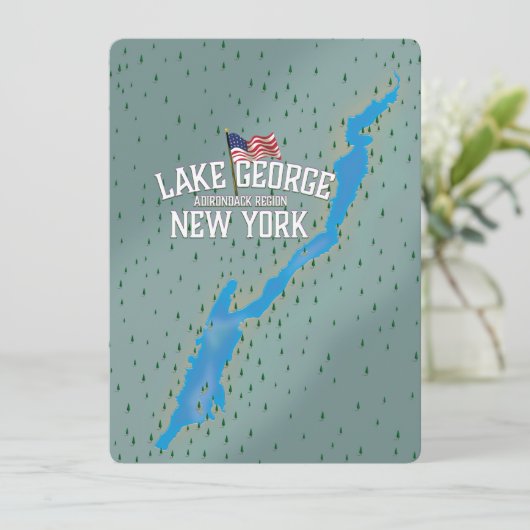 Lake George New York Map (Staand voorkant)