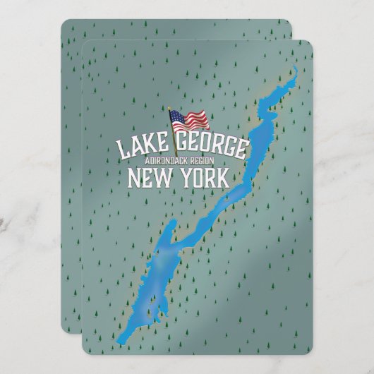 Lake George New York Map (Voorkant / Achterkant)