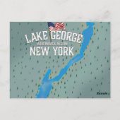 Lake George New York Map Briefkaart (Achterkant)