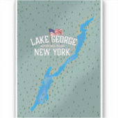 Lake George New York Map Sticker (Voorkant)