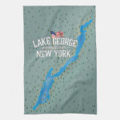 Lake George New York Map Theedoek (Verticaal)