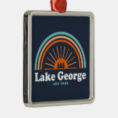 Lake George, New York Rainbow Metalen Ornament (Rechts)
